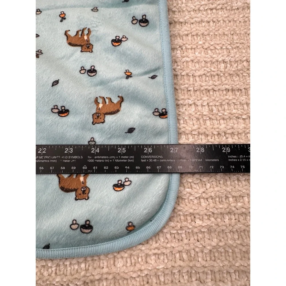 Bundles Baby‎ Place Blanket Bear Mushroom Blue Plush Sherpa Woodland Nursery